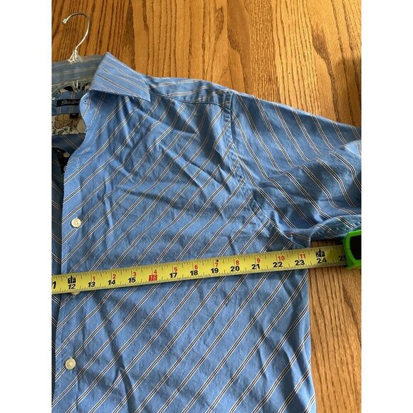 Robert Graham Blue Striped Button-Down Shirt XL 100% Cotton Long Sleeve - Picture 5 of 11